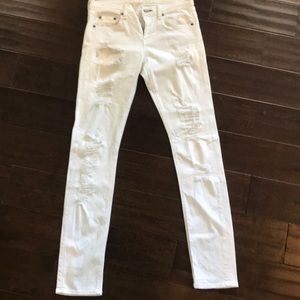Distressed white rag and bone jean